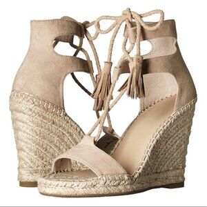 Joie Delilah Braided Tie Wedge Sandals SZ 38 or 8